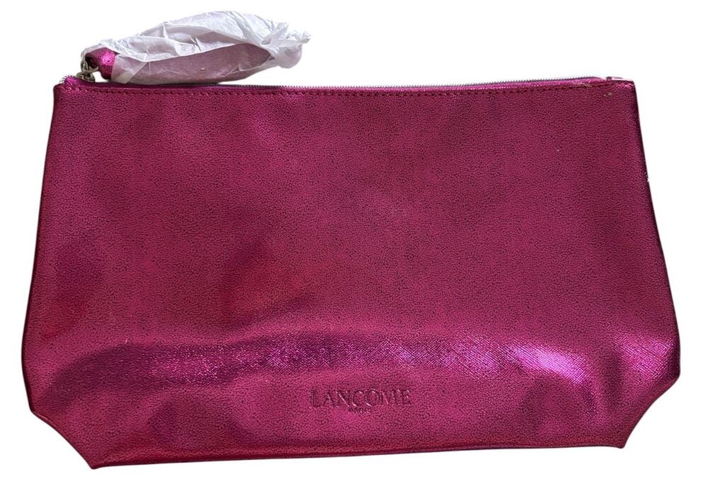 Lancome PARIS make up bag Fascia Pink Sparkle glitter NWT
